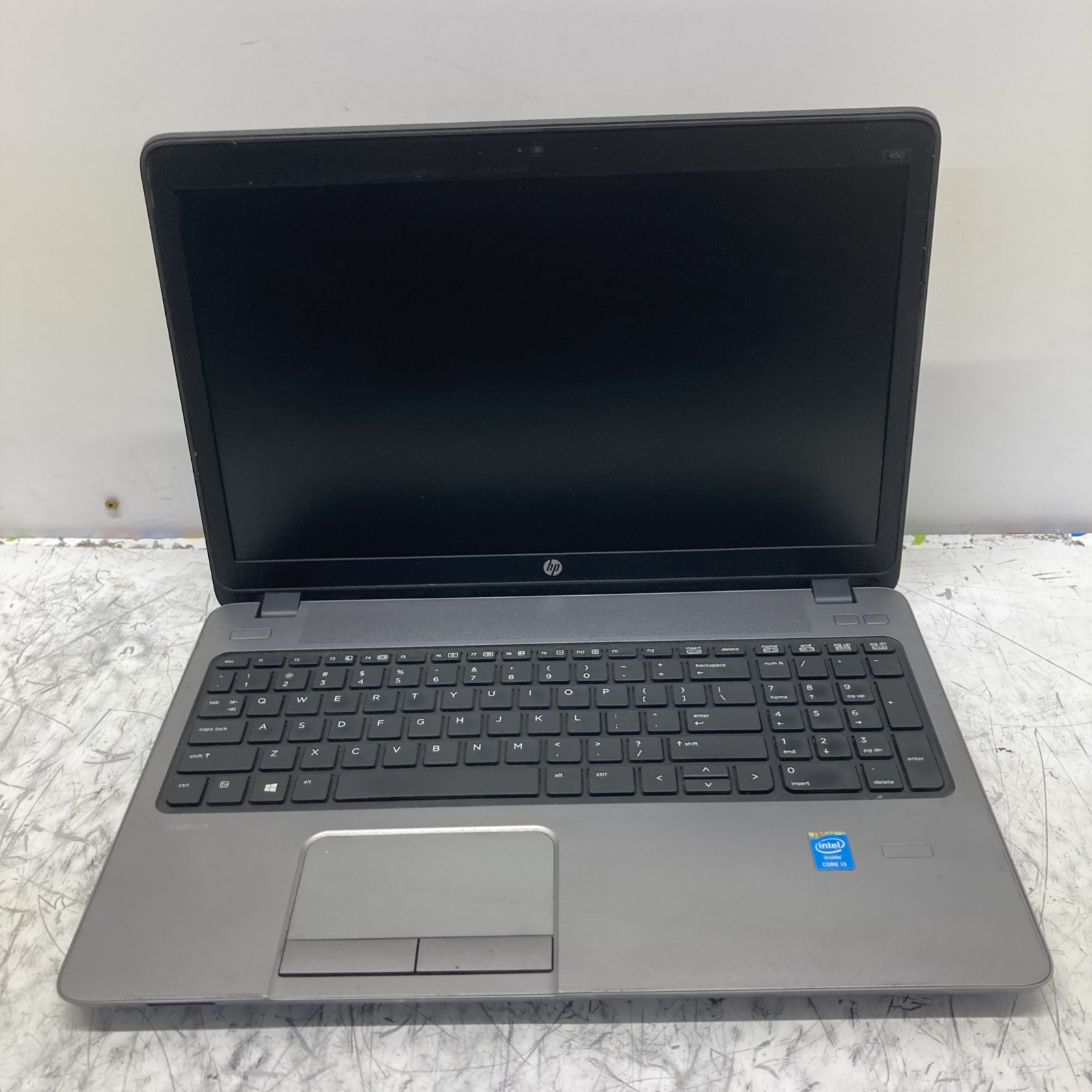 Black and Silver HP Probook 450 G1 Core i3-4000M, 4GB Ram no HDD Boot to BIOS