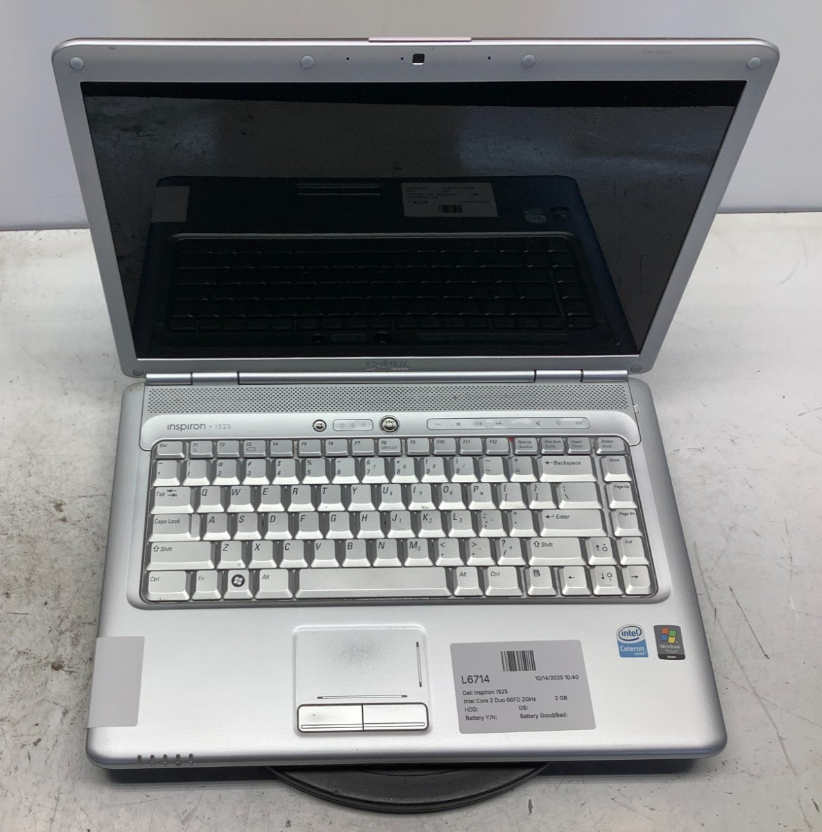 Dell Inspiron 1525 Intel Core 2 Duo 06FD 2GHz 2 GB NO HDD