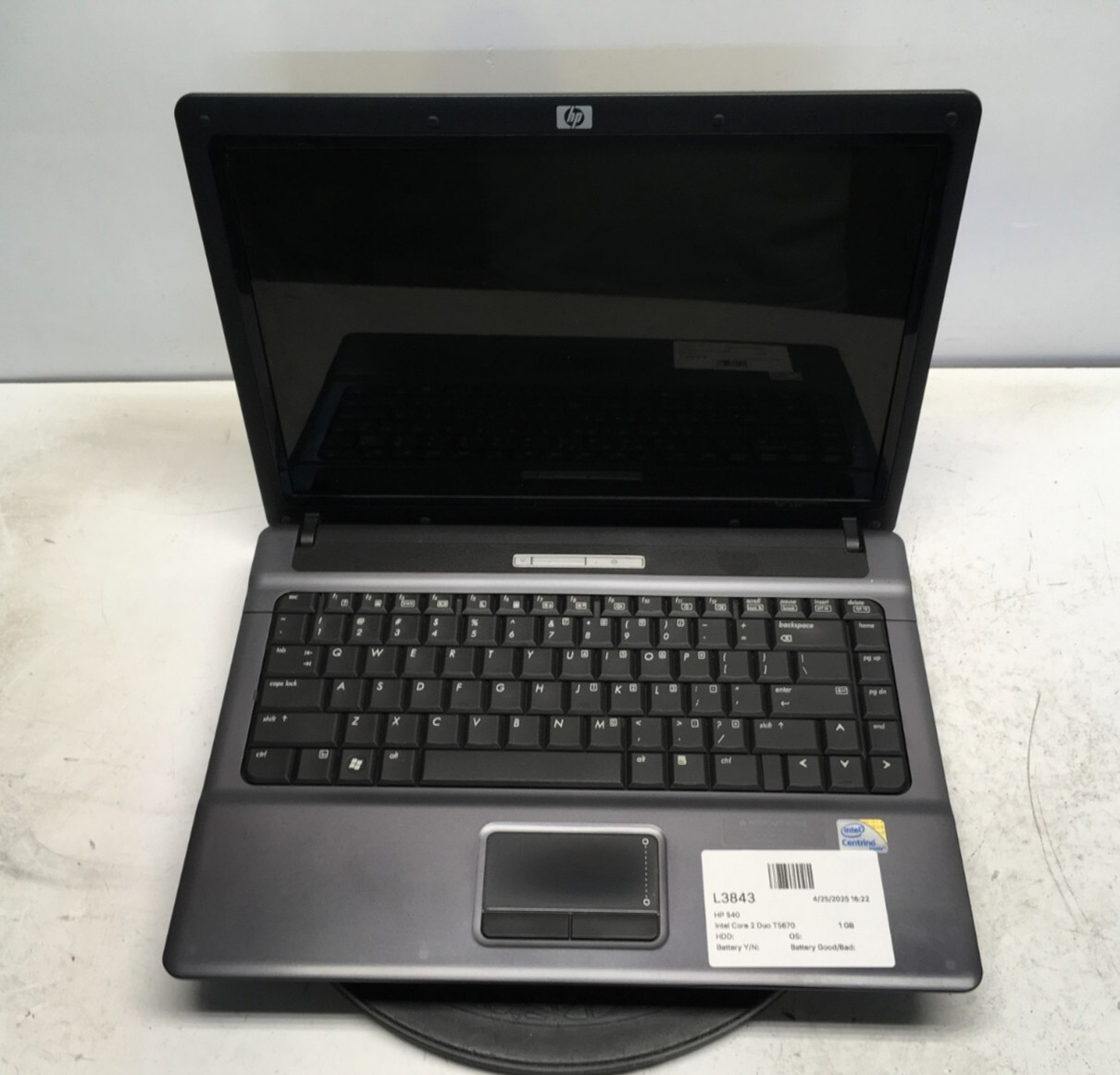 HP 540 Intel Core 2 Duo T5670 1800MHz 1 GB NO HDD
