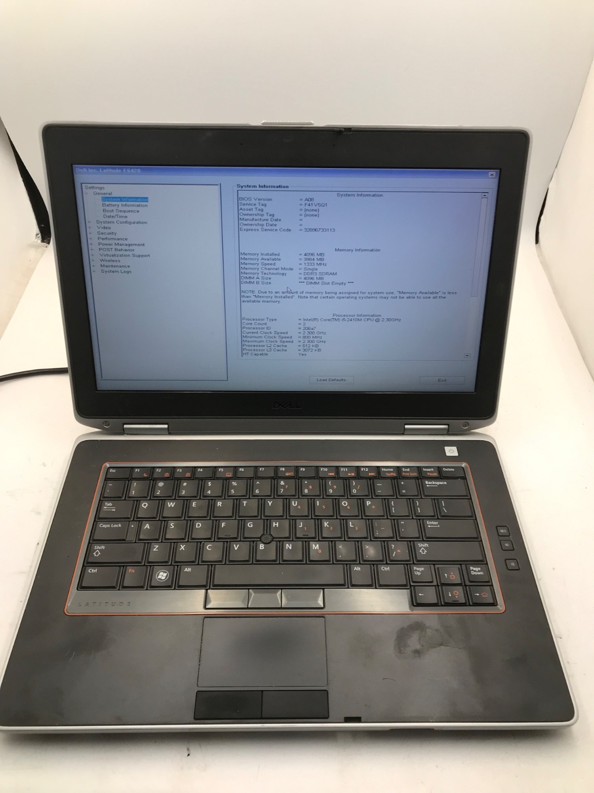 Dell Latitude E6420 Intel Core i5-2410M 2.3GHz 14″ -BOOTS BIOS/MISSING PARTS MZ