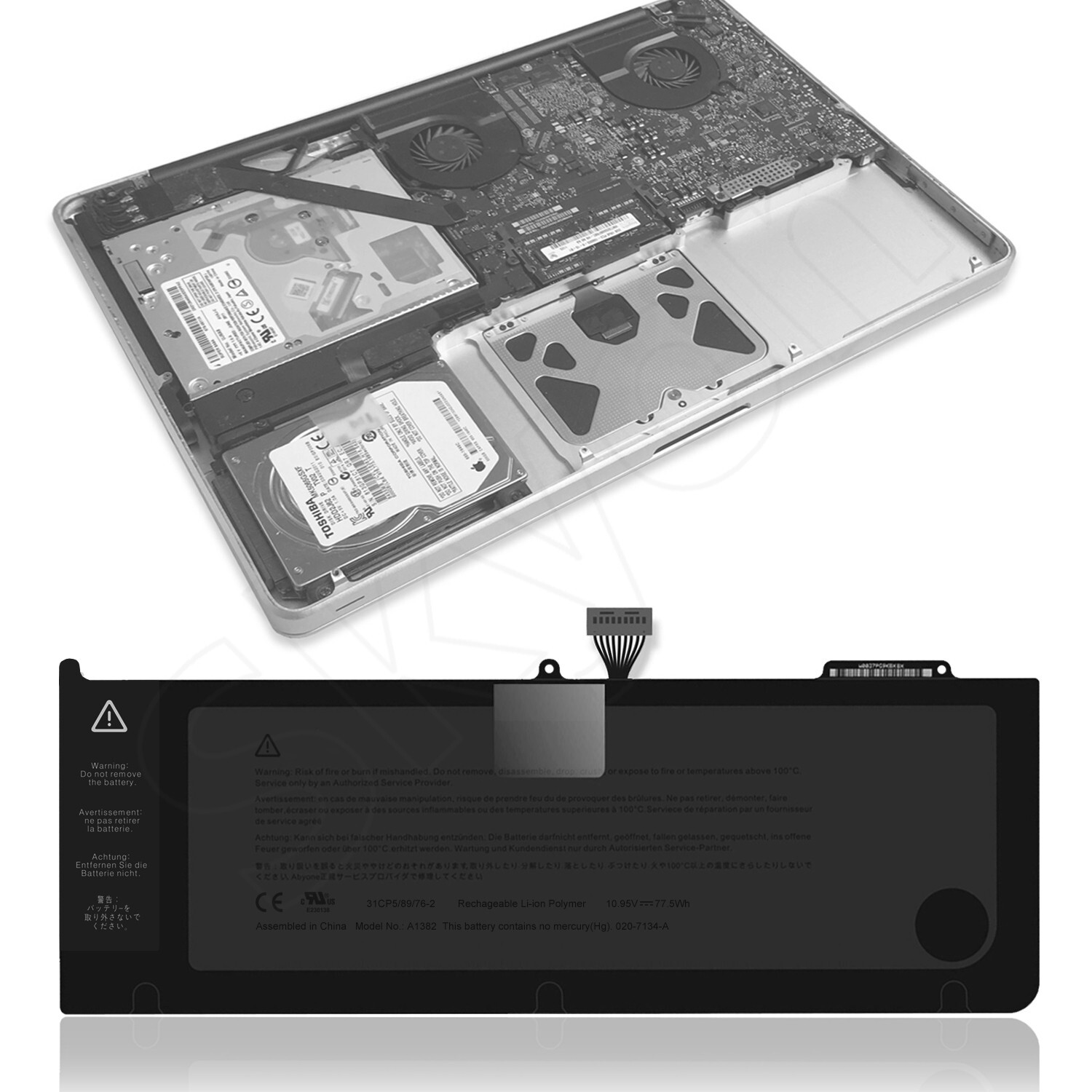 A1382 Battery For MacBook Pro 15″ A1286 020-7134-A (Early /Late 2011 Mid 2012)