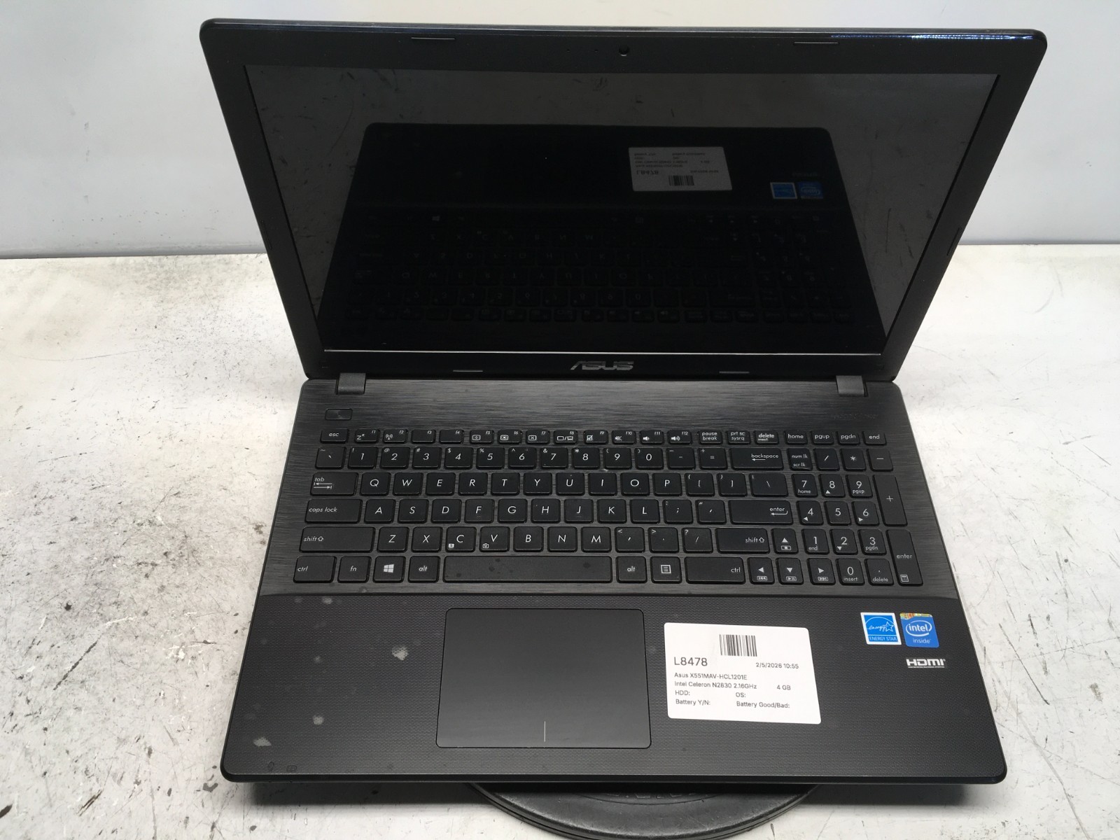 Asus X551MAV-HCL1201E Intel Celeron N2830 2.16GHz 4 GB NO HDD BIOS Locked