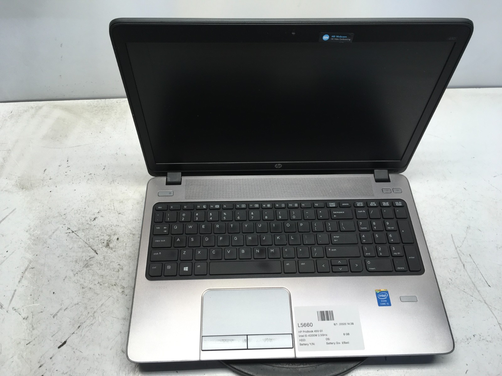 HP ProBook 450 G1 Intel i5-4200M 2.5GHz 8 GB NO HDD