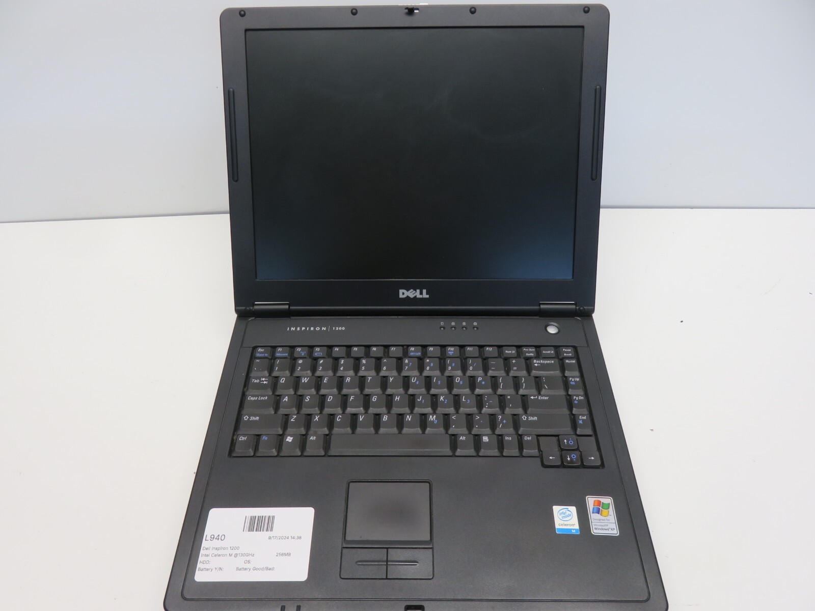 Dell Inspiron 1200 Intel Celeron M 130GHz 256MB NO HDD No Batt