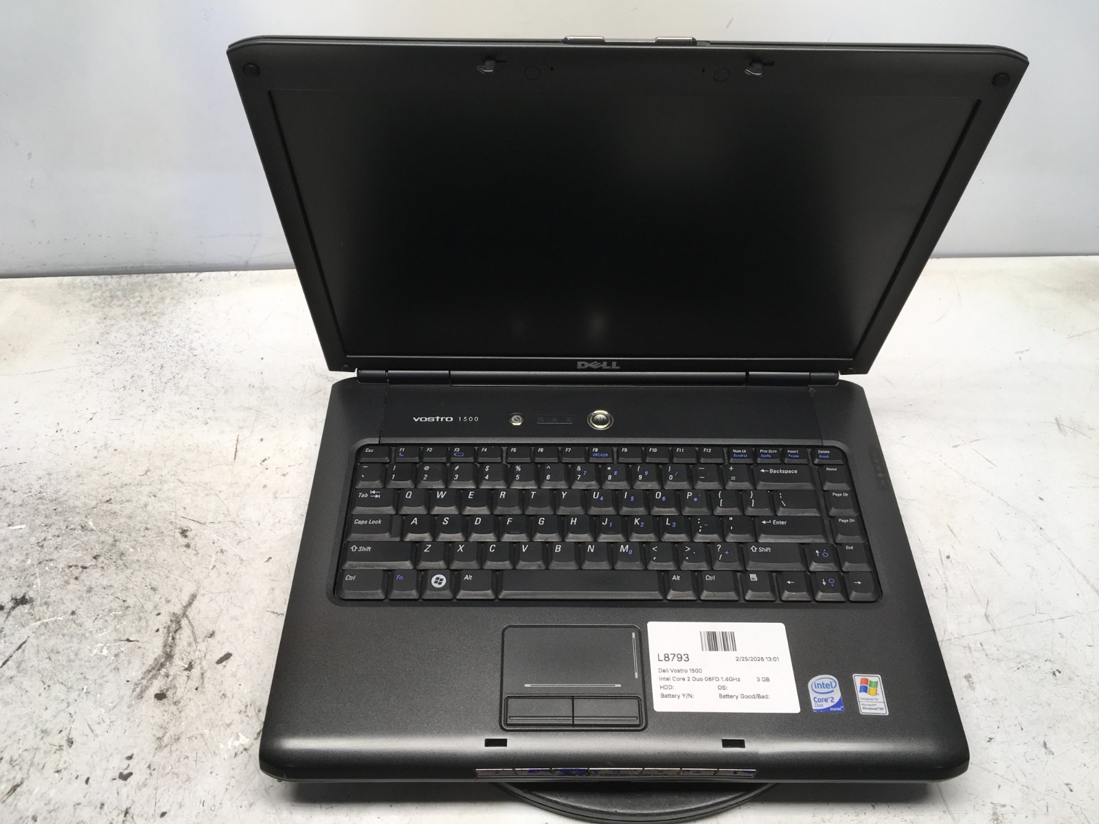 Dell Vostro 1500 Intel Core 2 Duo 06FD 1.4GHz 3 GB NO HDD