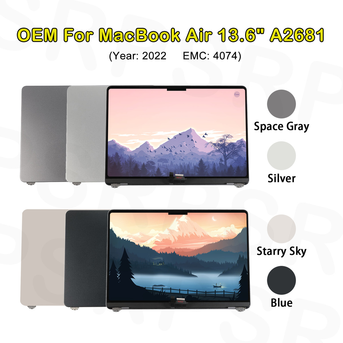 OEM Screen For Apple Macbook Air 13.6″ 2022 A2681 LCD Display+Top Parts Assembly
