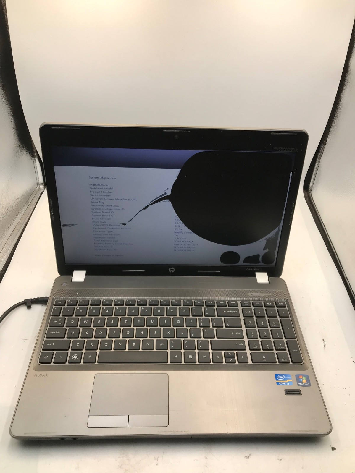 HP ProBook Intel Core i3-2310M 15″ Laptop 2 GB RAM -BROKEN DISPLAY-MZ