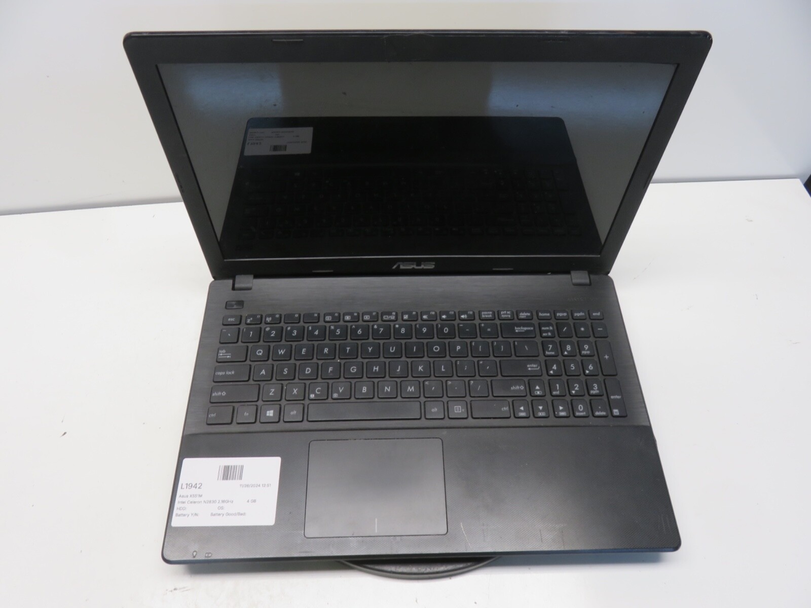 Asus X551M Intel Celeron N2830 2.16GHz 4 GB NO HDD No Batt