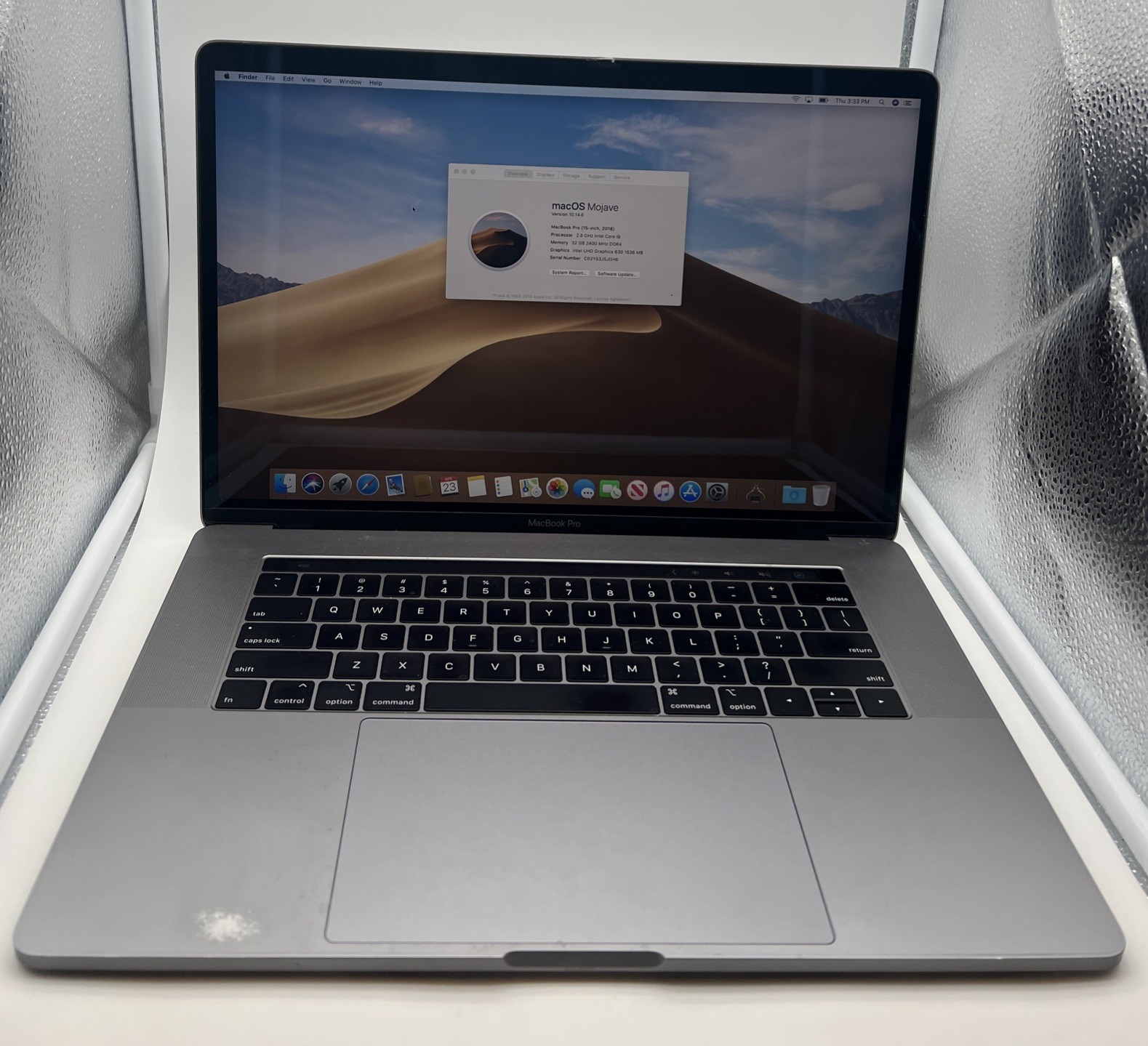 Apple MacBook Pro 15″ 2018 2.9GHz Intel i9 32GB RAM 2TB/F~