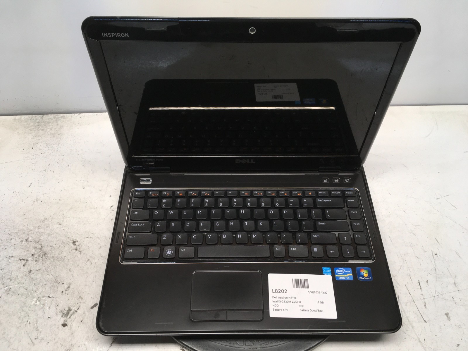 Dell Inspiron N4110 Intel i3-2330M 2.2GHz 4 GB NO HDD
