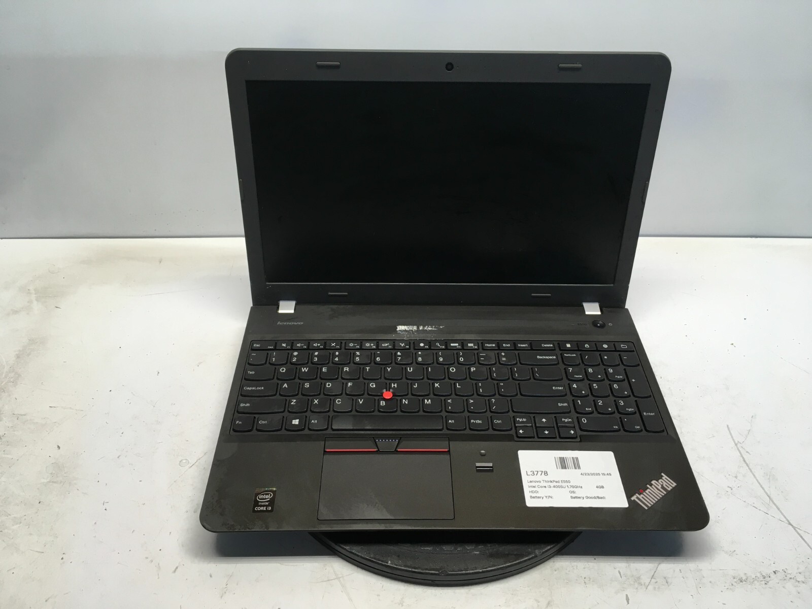 Lenovo ThinkPad E550 Intel Core i3-4005U 1.70GHz 4GB NO HDD