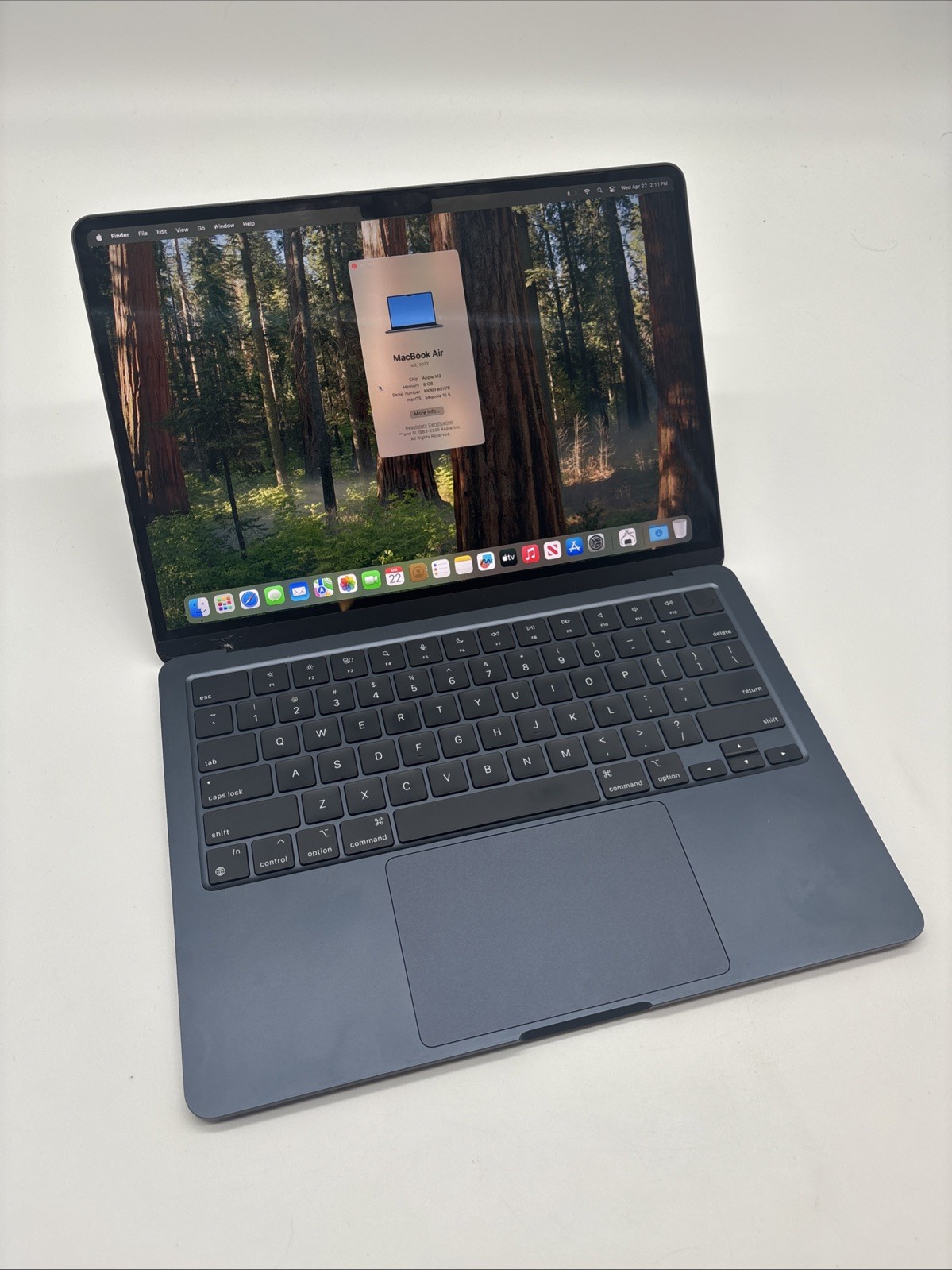 Apple MacBook Air 13.6″ (256GB SSD, Apple M2, 8GB) Laptop – Midnight (MLY33LL/A)