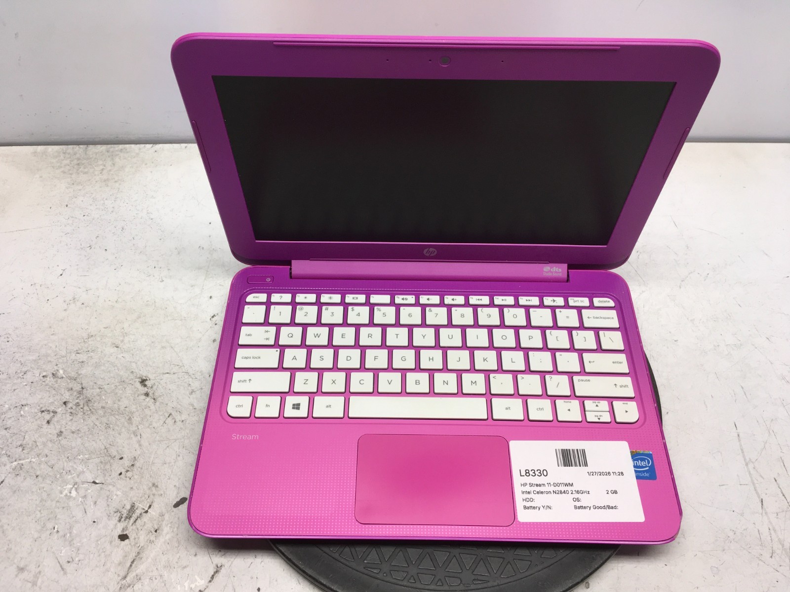 HP Stream 11-D011WM Intel Celeron N2840 2.16GHz 2 GB NO HDD
