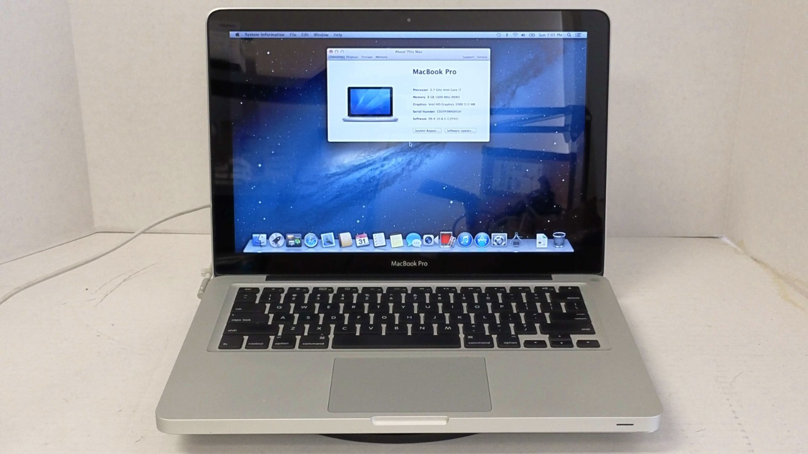 Apple MacBook Pro A1278 i7-2.7GHz 8GB MEM 500GB HDD