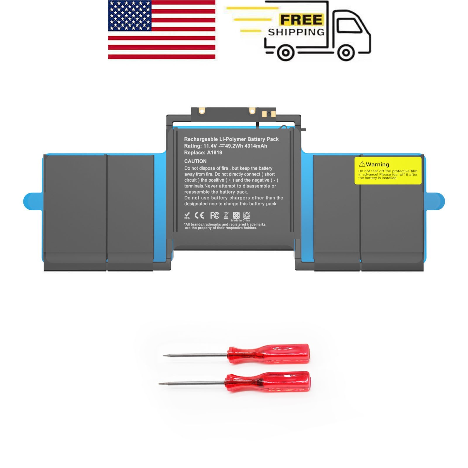 A1819 A1706 Battery For Apple MacBook Pro 13″A1706 Late 2016 Mid 2017 EMC 3071
