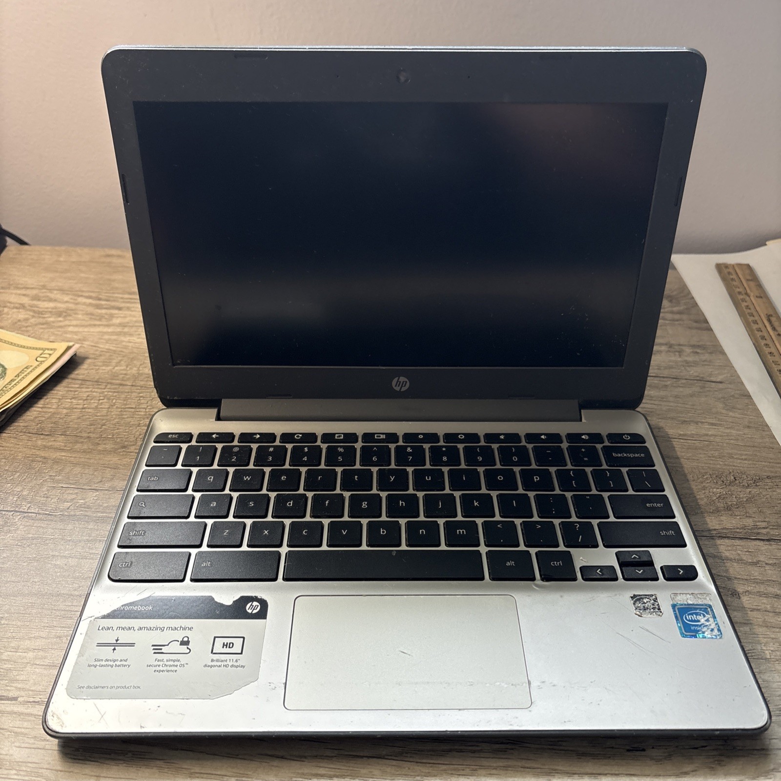 HP Chromebook G5 11.6″ LaptoP 16GB eMMC 4GB RAM Intel Dual-Core FOR PARTS PG7L7