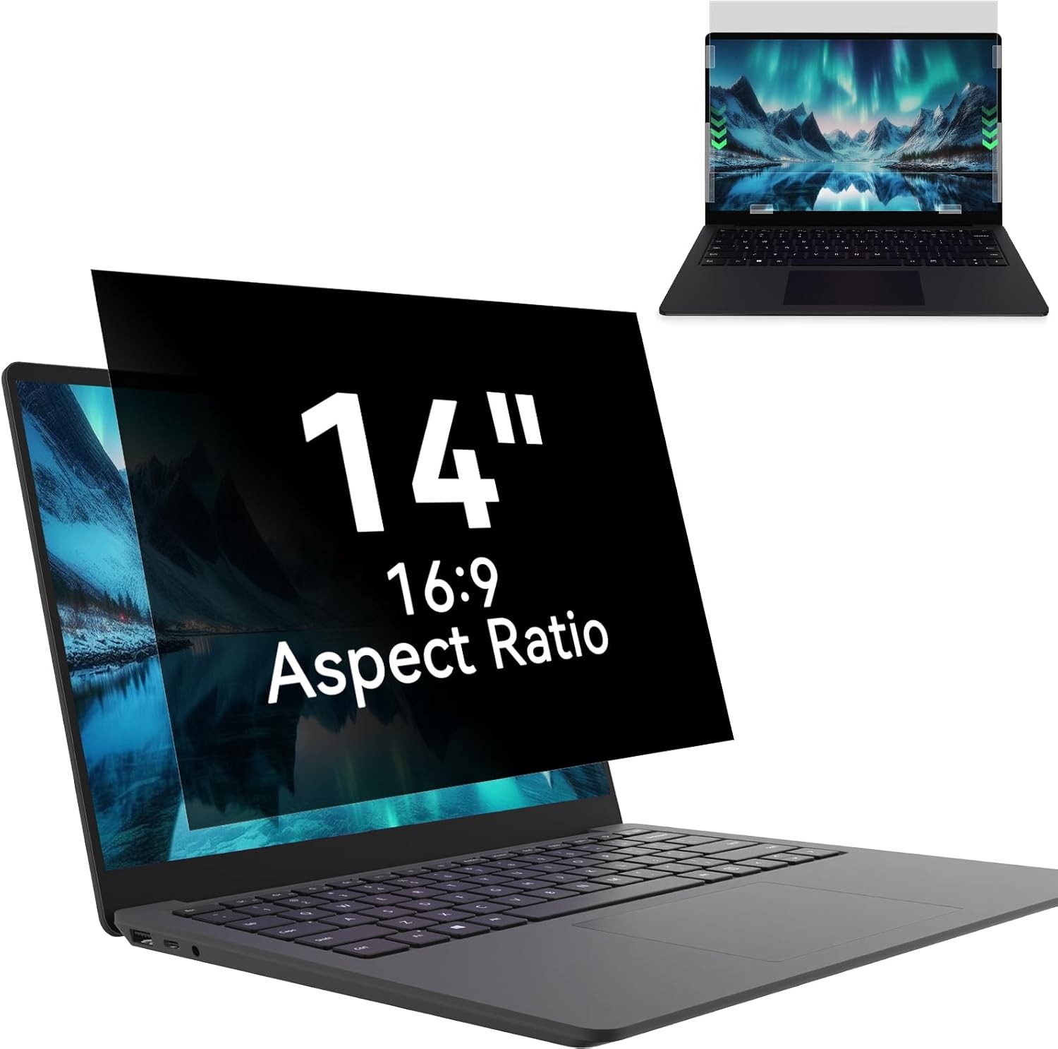 Laptop Privacy Screen 14 Inch, 16:9 Aspect Ratio Anti-Glare Computer Monitor Pro
