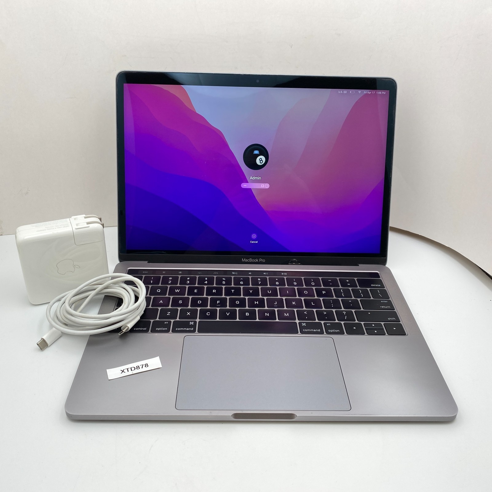 Apple MacBook Pro 13″ Touch Bar  i5 16GB RAM 256GB SSD Gray A1708 – Fair Cond
