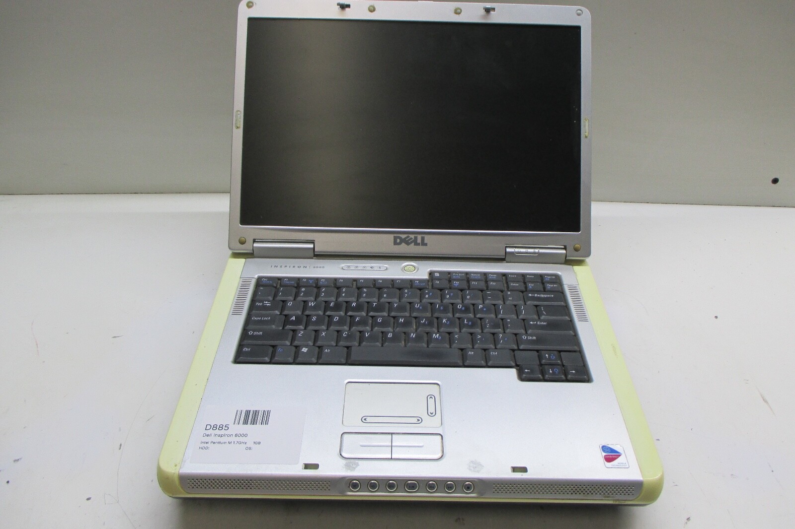 Dell Inspiron 6000 Intel Pentium M 1.7GHz 1GB NO HDD No Batt