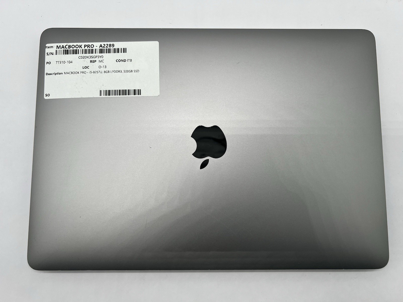 Apple MacBook Pro A2289, Core i5-8257U, 8GB RAM, 500GB SSD-No AC
