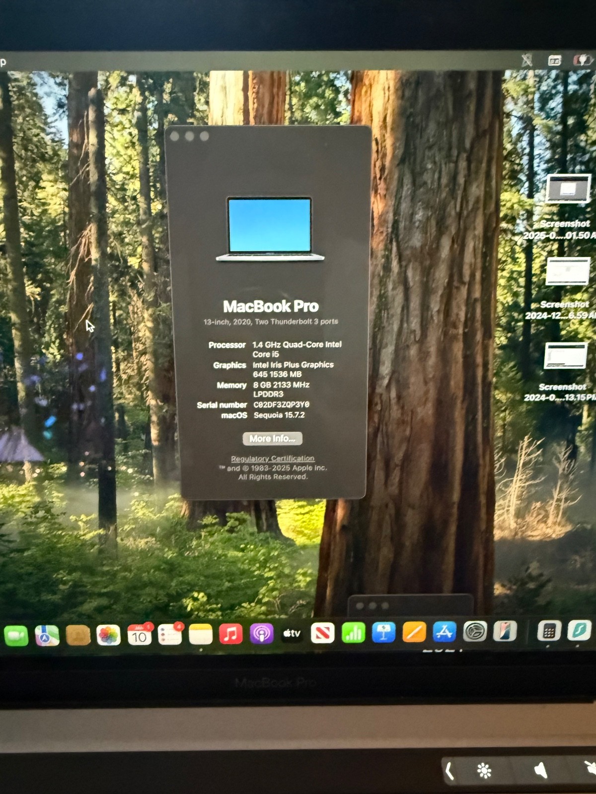 Apple MacBook Pro Touch Bar 2020 13″ Laptop 256GB SSD 8GB RAM Space Grey
