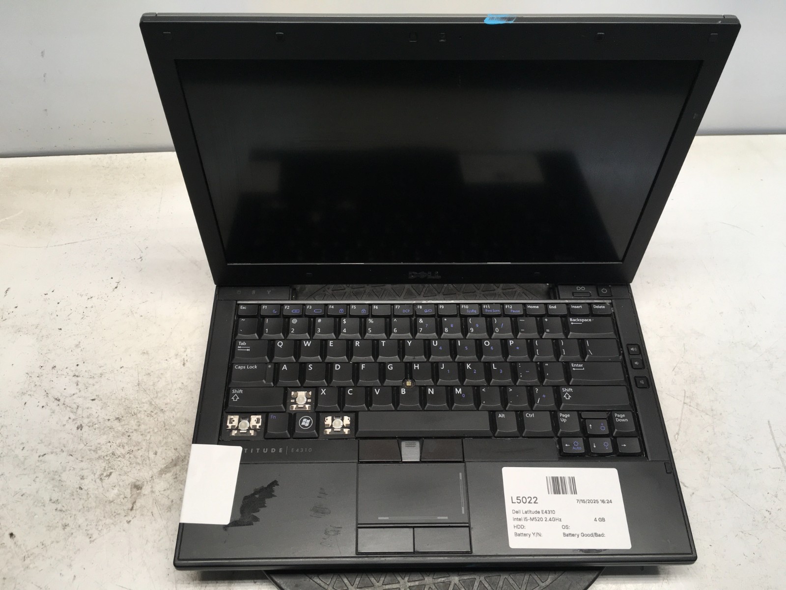 Dell Latitude E4310 Intel i5-M520 2.4GHz 4 GB NO HDD/Battery