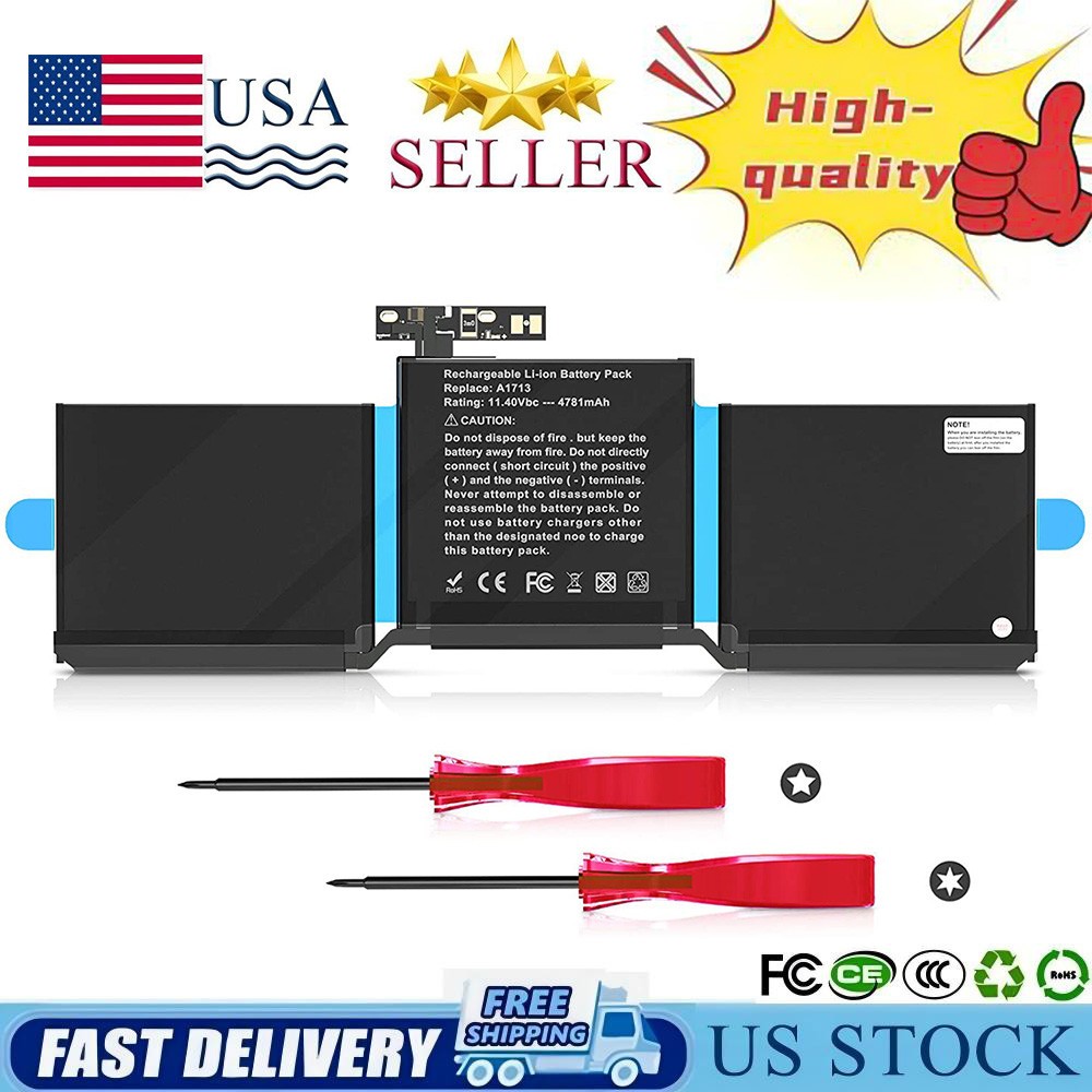 A1713 Battery For Apple  MacBook Pro 13 inch A1708 Late 2016 Mid 2017 MLL42CH/A