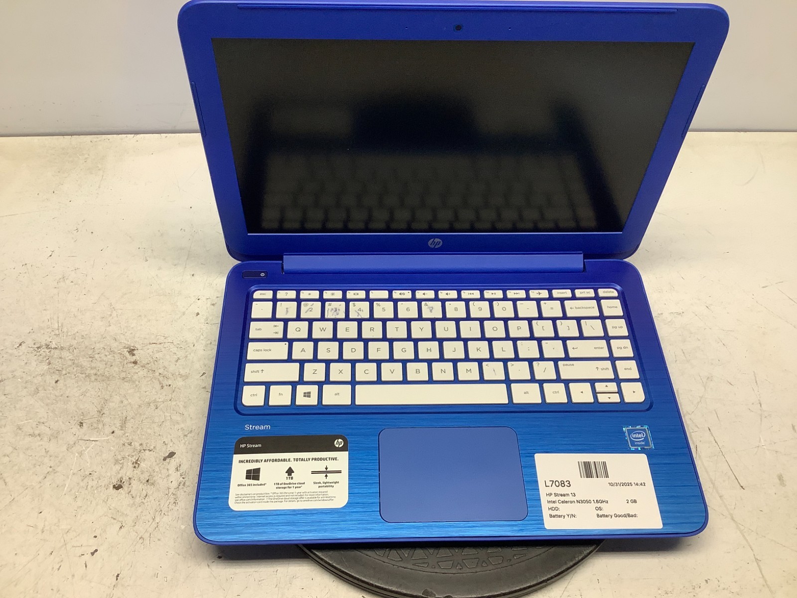 HP Stream 13 Intel Celeron N3050 1.6GHz 2 GB NO HDD