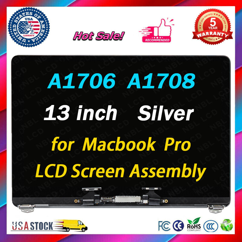 New for Apple Macbook Pro 13″ A1706 A1708 2016 2017 LCD Screen Assembly Silver