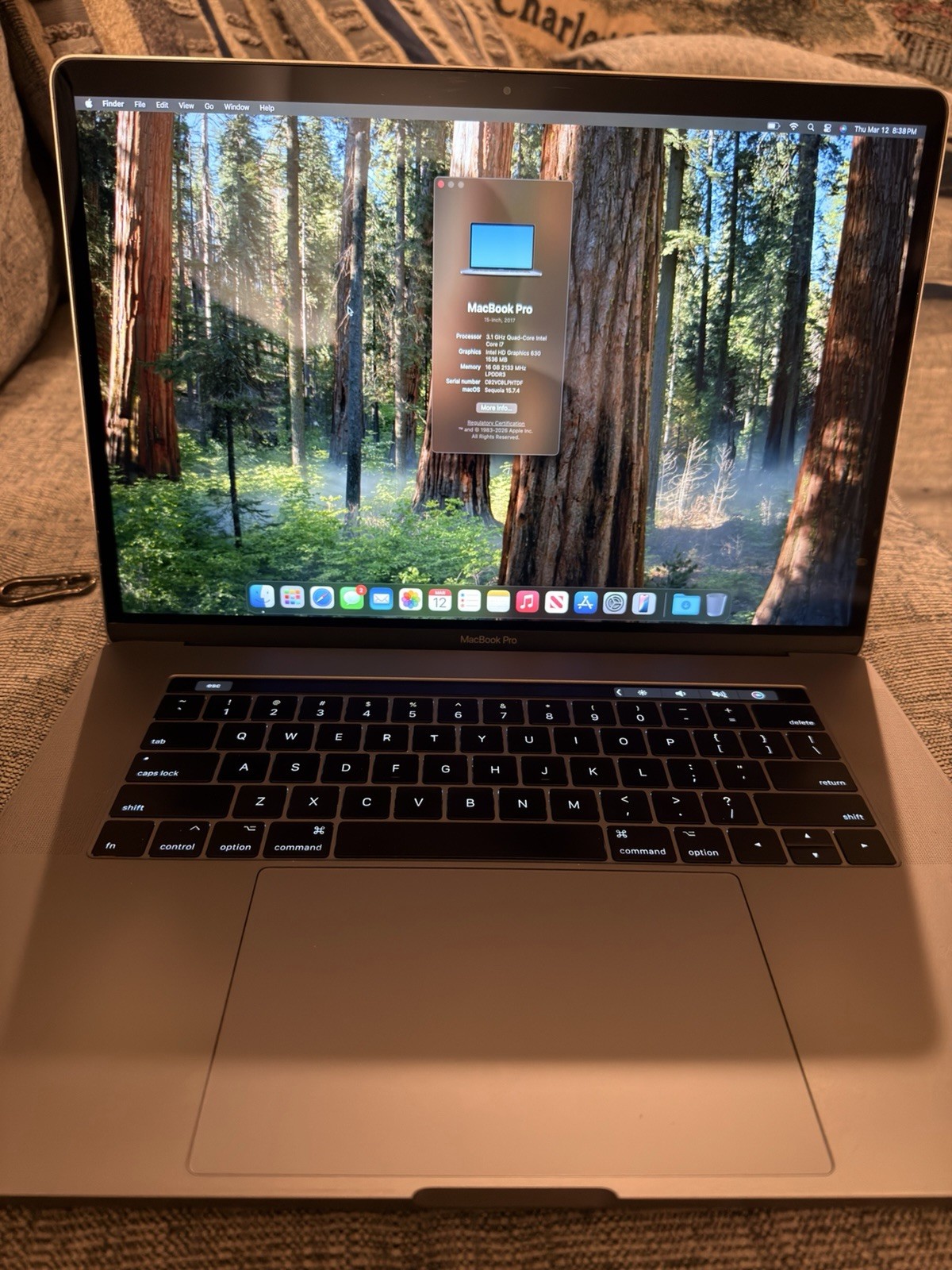 Apple MacBook Pro 15-inch 2017 A1707 I7-7700HQ Laptop
