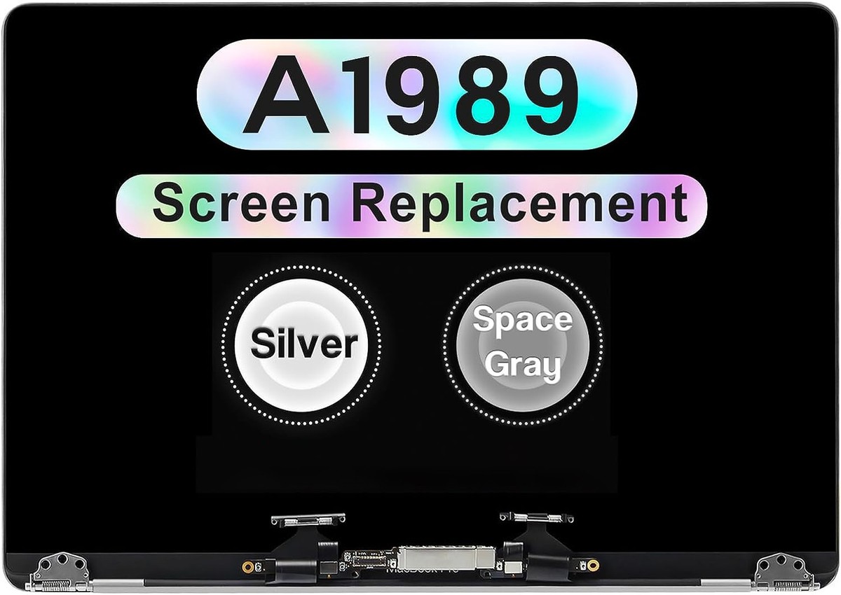 Replacement Apple MacBook Pro 2018 A1989 LCD Screen Display Assembly Silver Gray
