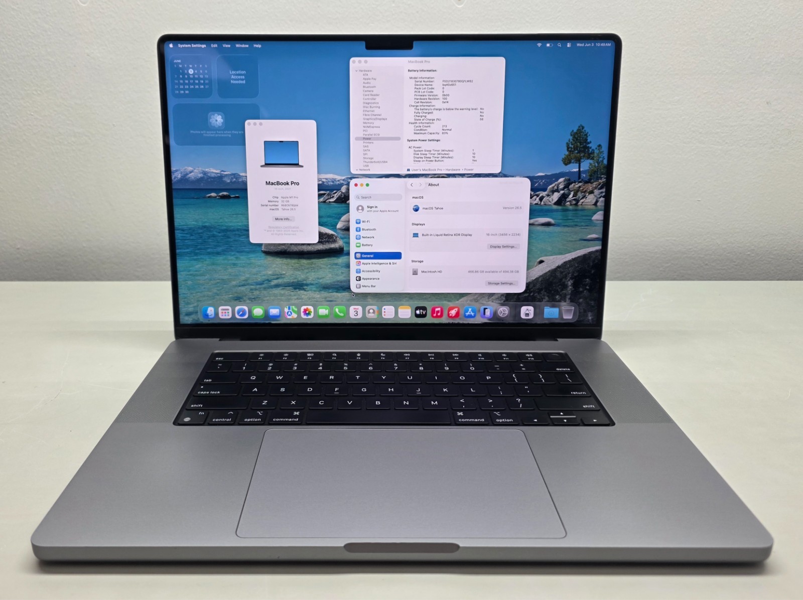 Apple Macbook Pro 2021 16″ M1 Pro 10C/16C 32GB RAM 512GB SSD macOS Tahoe