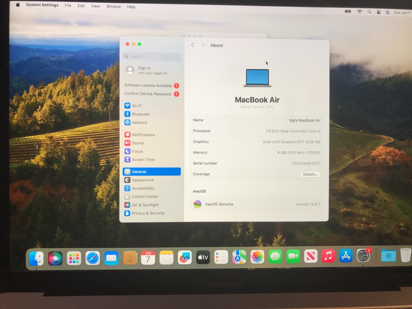 Apple MacBook Air 2018 A1932 13.3″  i5 8GB 128GB Space Gray USED Read* #169