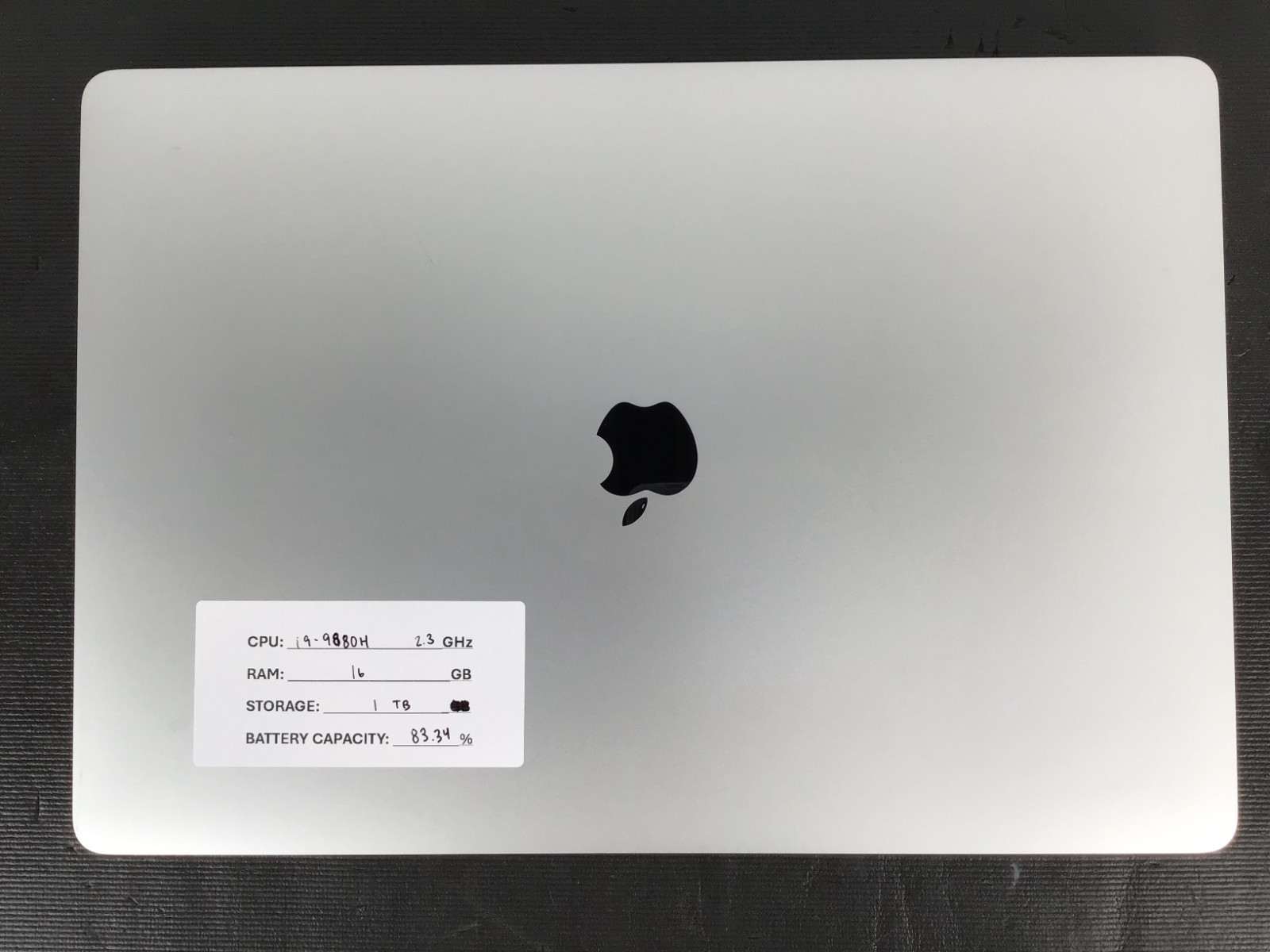 Apple MacBook Pro 16″ A2141 i9-9980H 2.3GHz 16GB RAM 1TB NVMe 83% Battery Cap ~